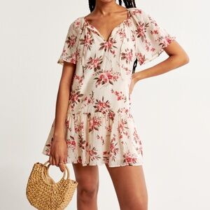 Abercrombie&Fitch Mini Dress, Size S Tall, Color Cream Floral